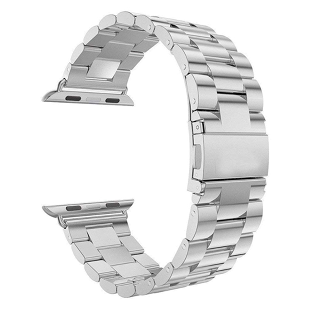 Nomfy Bandje Geschikt Voor Apple Watch Bandje 42/44/45 mm Metaal Horloge Band Schakels - Geschikt Voor Apple Watch 1-8 / SE - 42/44/45 mm Staal - Zilver