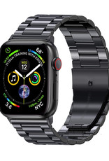 Nomfy Bandje Geschikt voor Apple Watch 1-8 / SE (42/44/45 mm) Bandje Metaal Horloge Band Schakels - Band Geschikt voor Apple Watch (42/44/45 mm) Bandje Shakels Metaal - Zwart