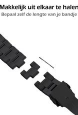 Nomfy Bandje Geschikt voor Apple Watch 1-8 / SE (42/44/45 mm) Bandje Metaal Horloge Band Schakels - Band Geschikt voor Apple Watch (42/44/45 mm) Bandje Shakels Metaal - Zwart