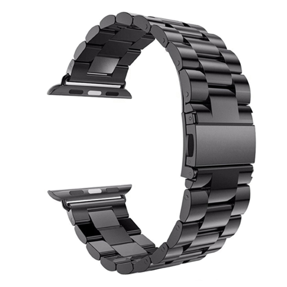 Nomfy Bandje Geschikt voor Apple Watch 1-8 / SE (42/44/45 mm) Bandje Metaal Horloge Band Schakels - Band Geschikt voor Apple Watch (42/44/45 mm) Bandje Shakels Metaal - Zwart