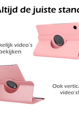 Nomfy Hoes Geschikt voor Samsung Galaxy Tab A8 Hoesje Case Draaibaar 360 graden - Hoesje Geschikt voor Samsung Tab A8 Hoes Draaibaar Hoesje Cover - Lichtroze