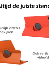 Nomfy Hoes Geschikt voor Samsung Galaxy Tab A8 Hoesje Case Draaibaar 360 graden - Hoesje Geschikt voor Samsung Tab A8 Hoes Draaibaar Hoesje Cover - Oranje