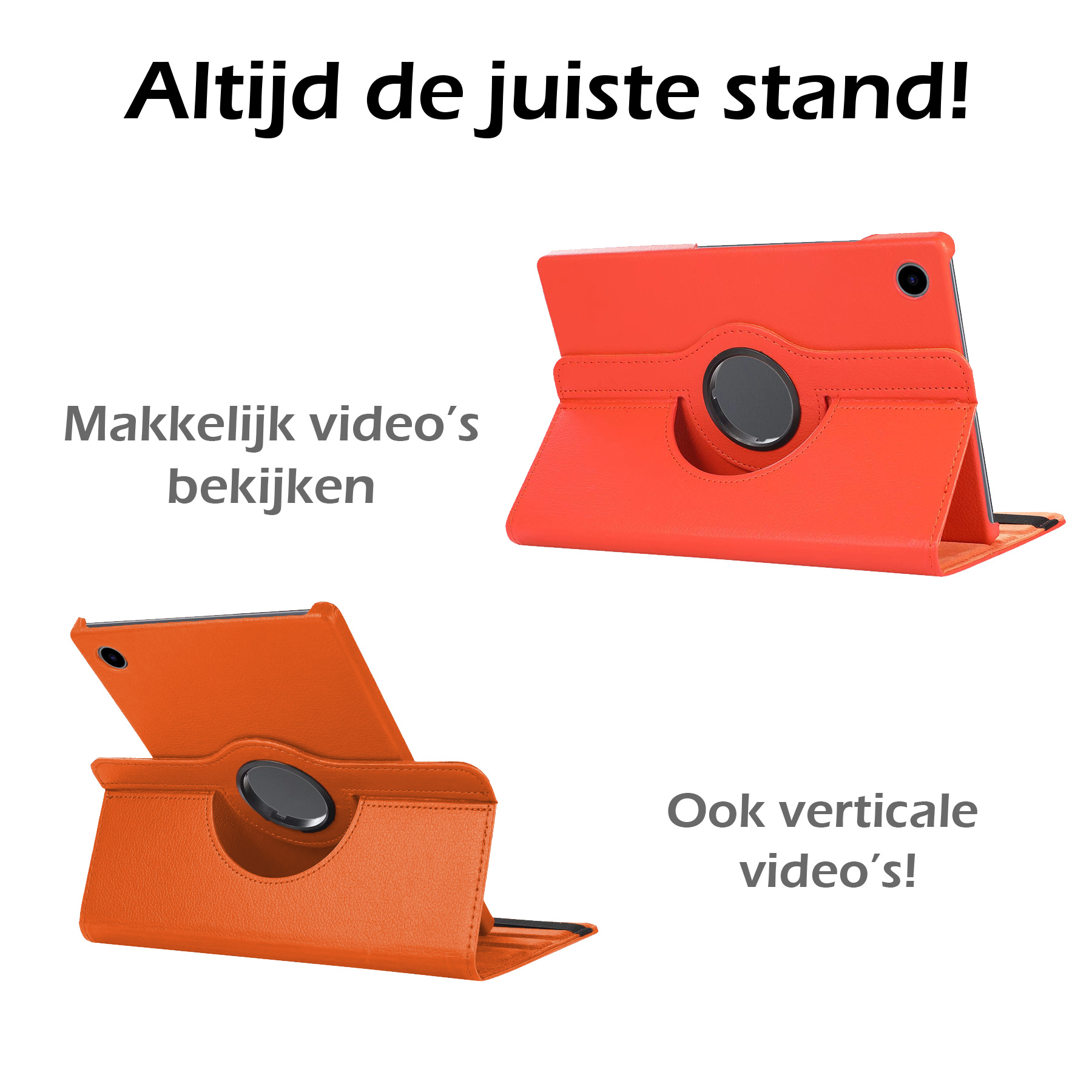 Nomfy Hoes Geschikt voor Samsung Galaxy Tab A8 Hoesje Case Draaibaar 360 graden - Hoesje Geschikt voor Samsung Tab A8 Hoes Draaibaar Hoesje Cover - Oranje