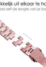 NoXx Horloge Band Geschikt Voor Apple Watch 1-8 / SE (42/44/45 mm) Roestvrij Staal Schakels - Rose Goud