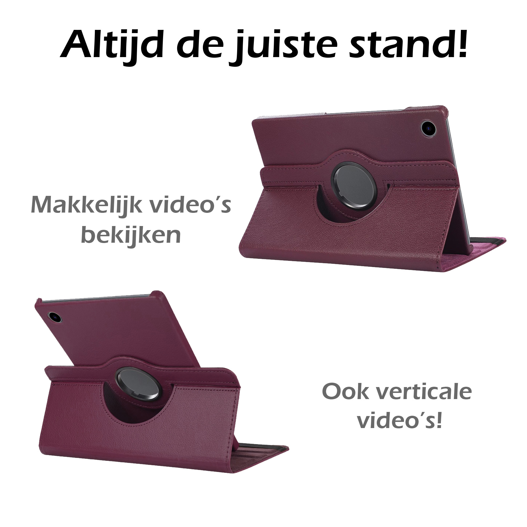 Nomfy Hoes Geschikt voor Samsung Galaxy Tab A8 Hoesje Case Draaibaar 360 graden - Hoesje Geschikt voor Samsung Tab A8 Hoes Draaibaar Hoesje Cover - Paars