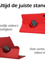 Nomfy Hoes Geschikt voor Samsung Galaxy Tab A8 Hoesje Case Draaibaar 360 graden - Hoesje Geschikt voor Samsung Tab A8 Hoes Draaibaar Hoesje Cover - Rood