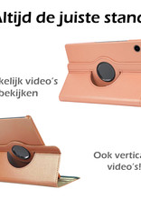 Nomfy Hoes Geschikt voor Samsung Galaxy Tab A8 Hoesje Case Draaibaar 360 graden - Hoesje Geschikt voor Samsung Tab A8 Hoes Draaibaar Hoesje Cover - Rosé goud