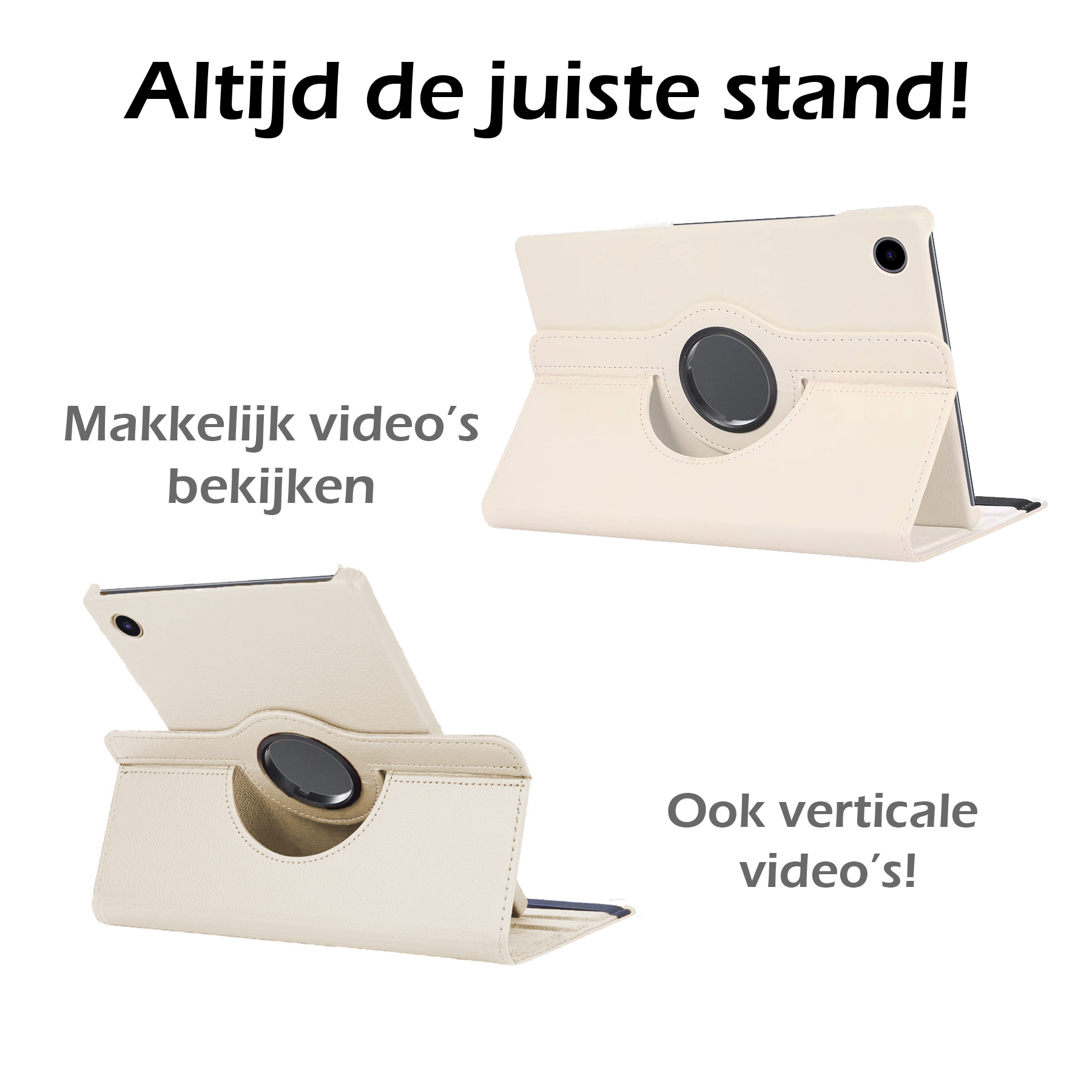 Nomfy Hoes Geschikt voor Samsung Galaxy Tab A8 Hoesje Case Draaibaar 360 graden - Hoesje Geschikt voor Samsung Tab A8 Hoes Draaibaar Hoesje Cover - Wit