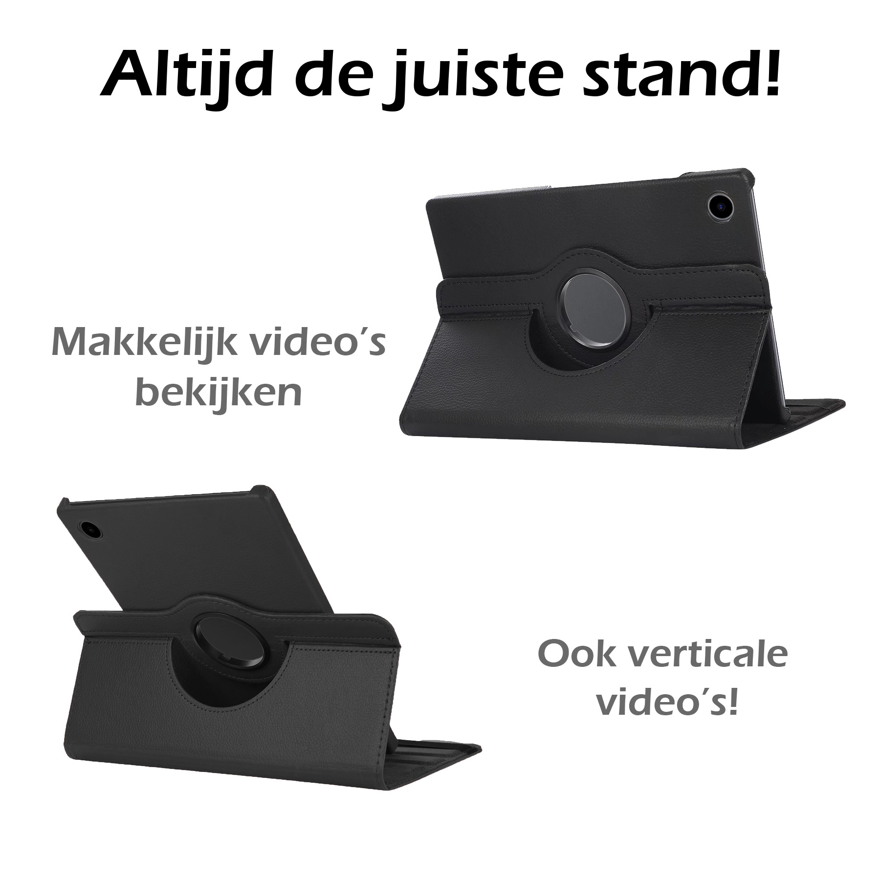 Nomfy Hoes Geschikt voor Samsung Galaxy Tab A8 Hoesje Case Draaibaar 360 graden - Hoesje Geschikt voor Samsung Tab A8 Hoes Draaibaar Hoesje Cover - Zwart