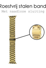 NoXx Horloge Band Geschikt Voor Apple Watch 1-8 / SE (42/44/45 mm) Roestvrij Staal Schakels - Goud