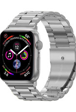 NoXx Horloge Band Geschikt Voor Apple Watch 1-8 / SE - 42/44/45 mm Roestvrij Staal Schakels - Zilver