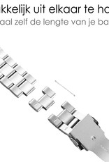 NoXx Horloge Band Geschikt Voor Apple Watch 1-8 / SE - 42/44/45 mm Roestvrij Staal Schakels - Zilver
