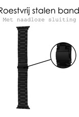 Horloge Band Geschikt Voor Apple Watch 1-8 / SE - 42/44/45 mm Roestvrij Staal Schakels - Zwart