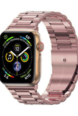 Nomfy Bandje Geschikt voor Apple Watch 1-8 / SE (38/40/41 mm) Bandje Metaal Horloge Band Schakels - Band Geschikt voor Apple Watch (38/40/41 mm) Bandje Shakels Metaal - Rose Goud