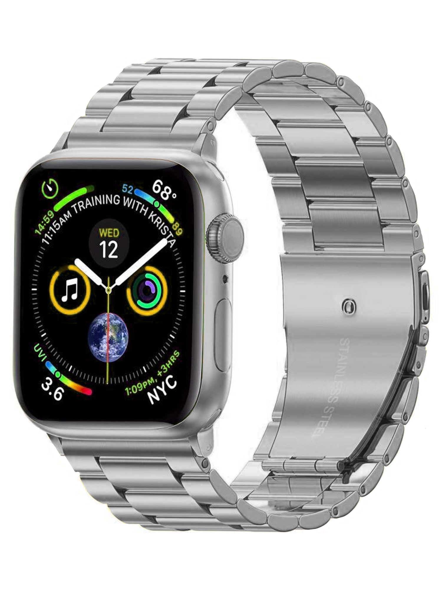 Nomfy Bandje Geschikt voor Apple Watch 1-8 / SE (38/40/41 mm) Bandje Metaal Horloge Band Schakels - Band Geschikt voor Apple Watch (38/40/41 mm) Bandje Shakels Metaal - Zilveren