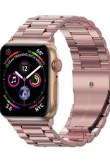 NoXx Horloge Band Geschikt Voor Apple Watch 1-8 / SE - 38/40/41 mm Roestvrij Staal Schakels - Rose Goud