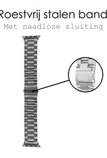 NoXx Horloge Band Geschikt Voor Apple Watch 1-8 / SE - 38/40/41 mm Roestvrij Staal Schakels - Zilver