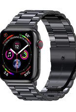NoXx Horloge Band Geschikt Voor Apple Watch 1-8 / SE - 38/40/41 mm Roestvrij Staal Schakels - Zwart