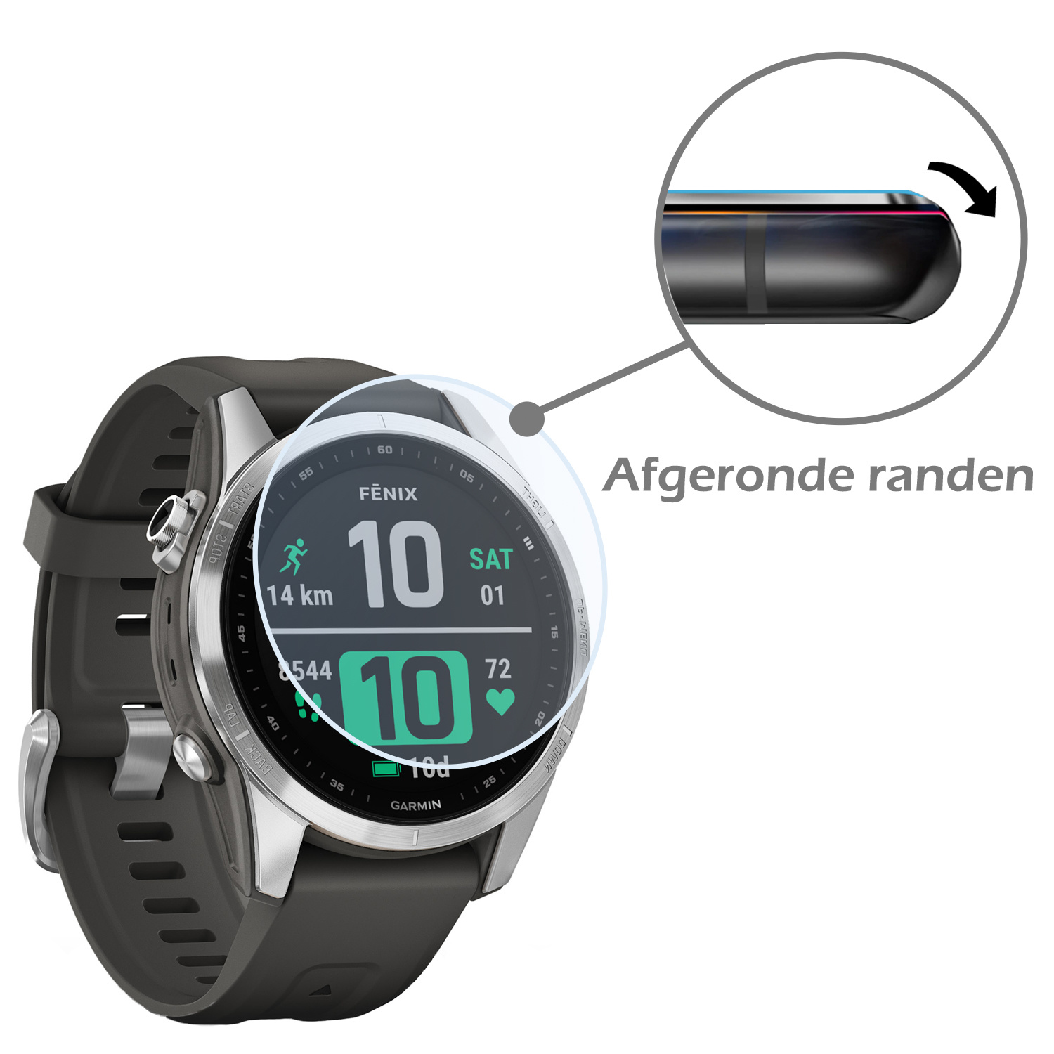 Nomfy Screenprotector Geschikt voor Garmin Fenix 7S Screenprotector Bescherm Glas - Screen Protector Geschikt voor Garmin Fenix 7S Screenprotector Tempered Glass - 3 PACK