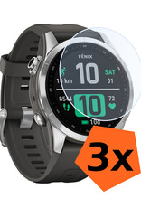 Nomfy Screenprotector Geschikt voor Garmin Fenix 7S Screenprotector Bescherm Glas - Screen Protector Geschikt voor Garmin Fenix 7S Screenprotector Tempered Glass - 3 PACK