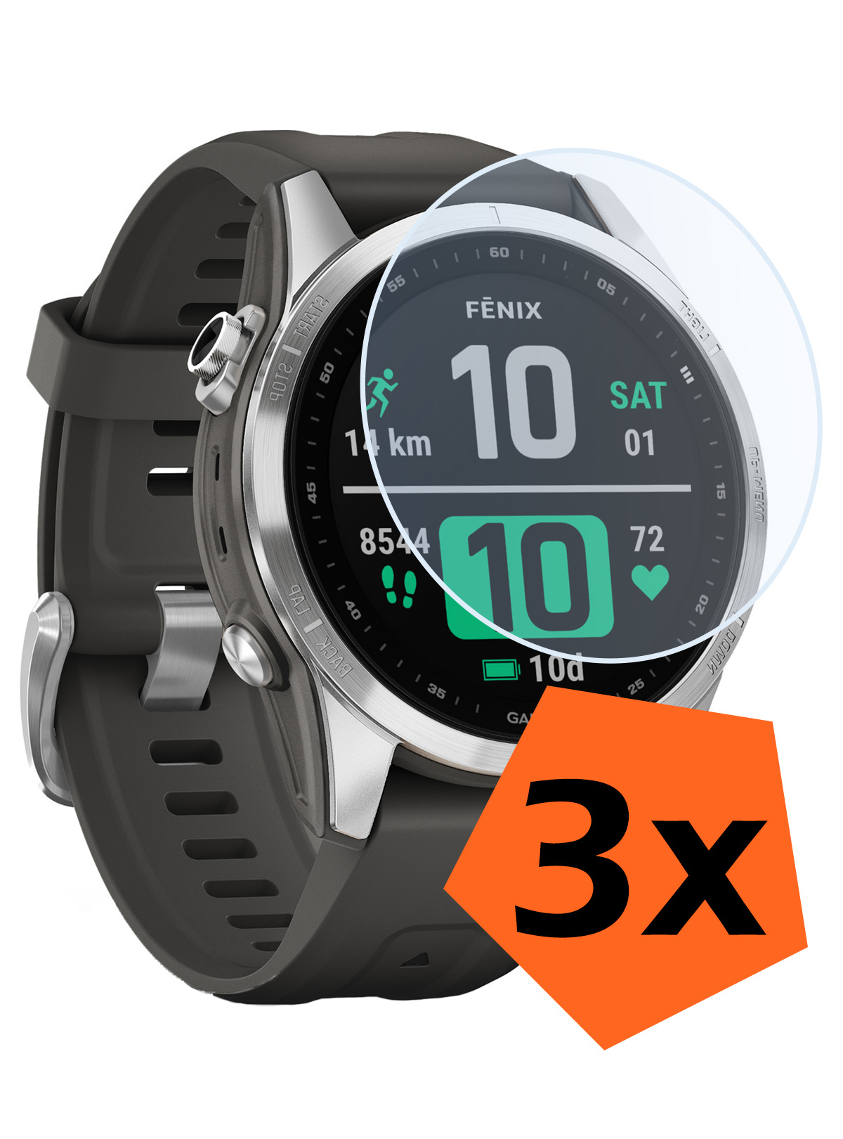 Nomfy Screenprotector Geschikt voor Garmin Fenix 7S Screenprotector Bescherm Glas - Screen Protector Geschikt voor Garmin Fenix 7S Screenprotector Tempered Glass - 3 PACK