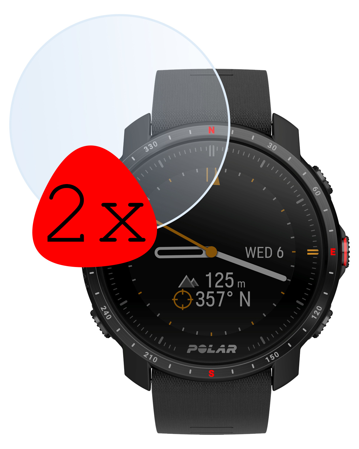 BASEY. Screenprotector Geschikt voor Polar Grit X Pro Screenprotector Tempered Glass Beschermglas - Screenprotector Geschikt voor Polar Grit X Pro Screen Protector - 2 Stuks