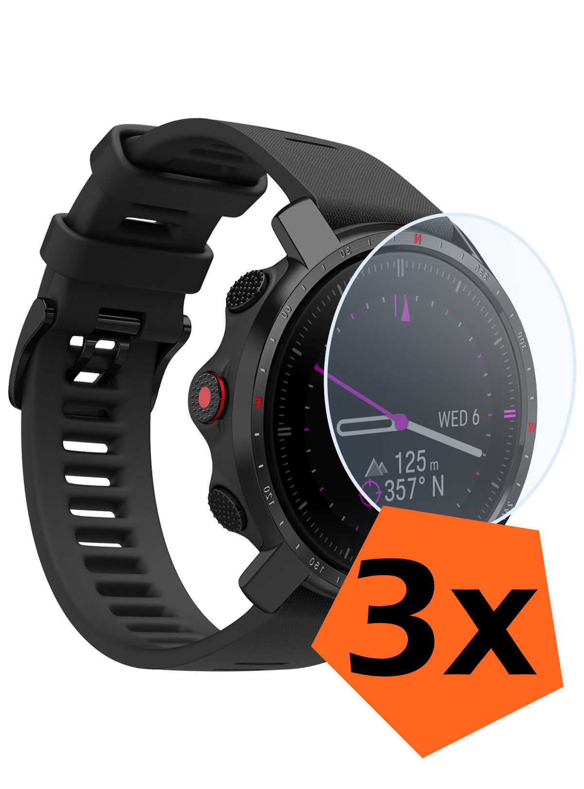 Nomfy Screenprotector Geschikt voor Polar Grit X Pro Screenprotector Bescherm Glas - Screen Protector Geschikt voor Polar Grit X Pro Screenprotector Tempered Glass - 3 PACK