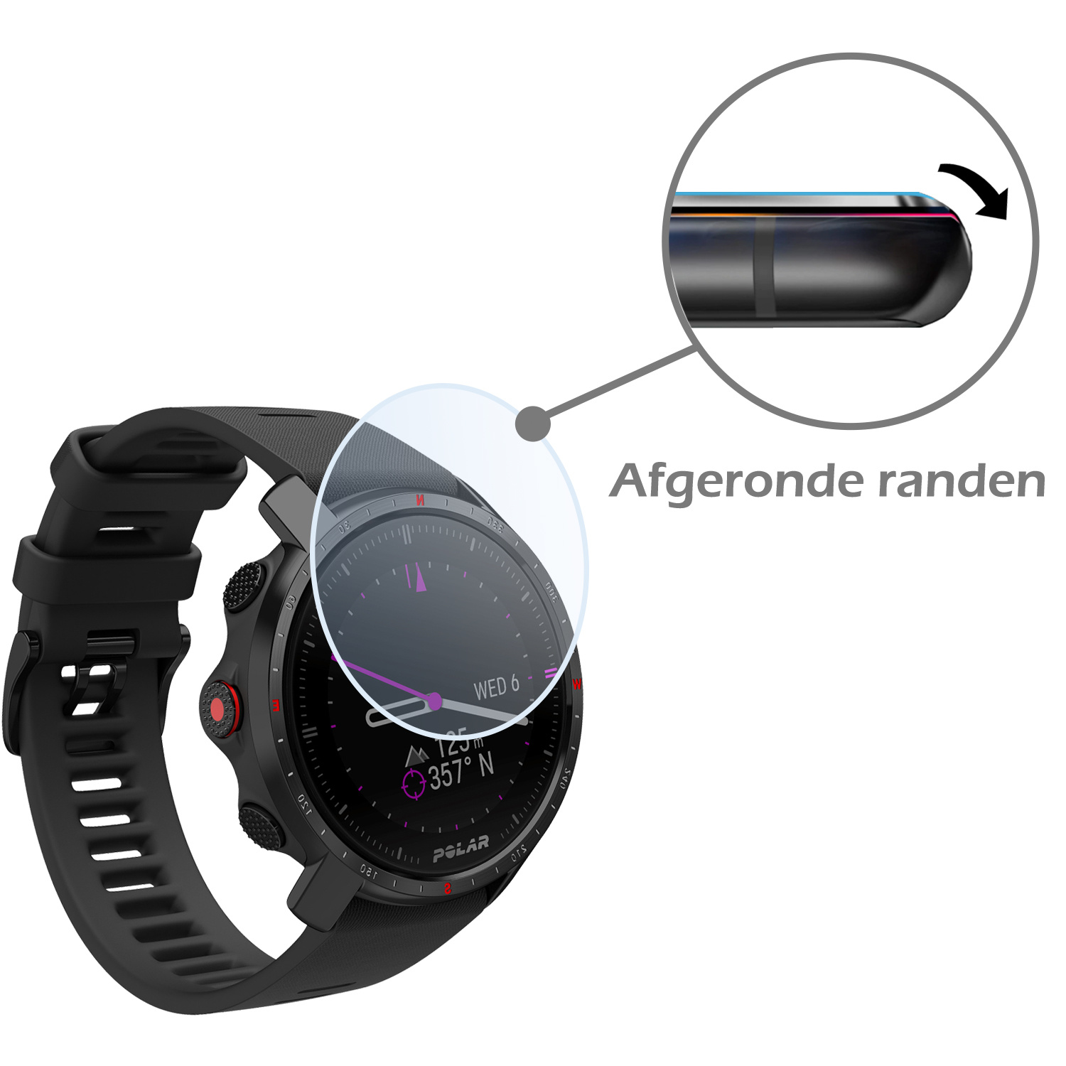 Nomfy Screenprotector Geschikt voor Polar Grit X Pro Screenprotector Bescherm Glas - Screen Protector Geschikt voor Polar Grit X Pro Screenprotector Tempered Glass - 3 PACK