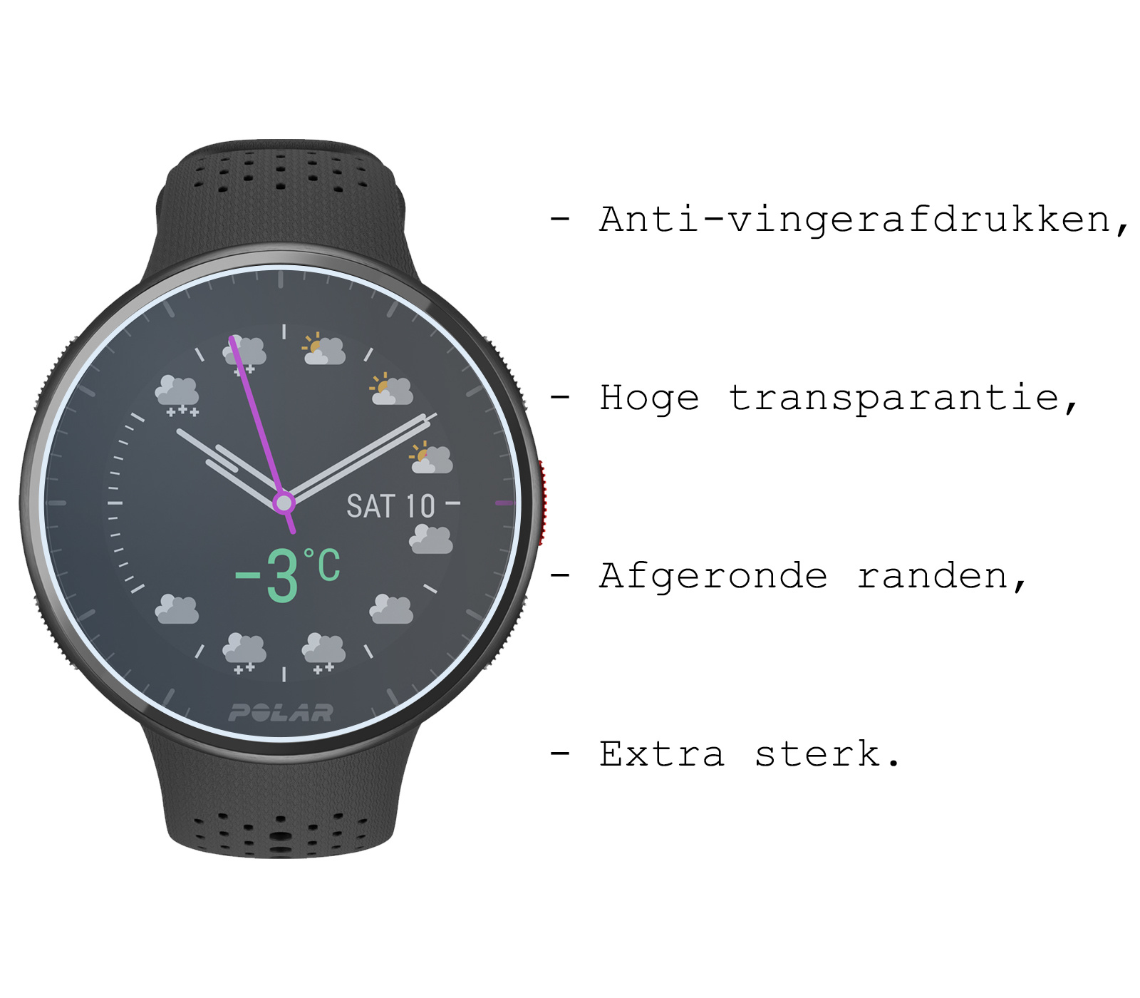 BASEY. Screenprotector Geschikt voor Polar Pacer Pro Screenprotector Tempered Glass Beschermglas - Screenprotector Geschikt voor Polar Pacer Pro Screen Protector