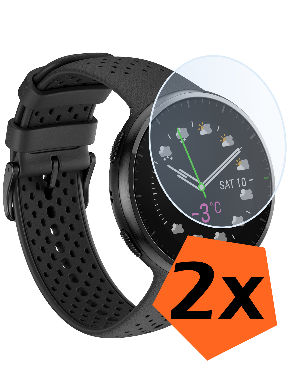 Nomfy Screenprotector Geschikt voor Polar Pacer Pro Screenprotector Bescherm Glas - Screen Protector Geschikt voor Polar Pacer Pro Screenprotector Tempered Glass - 2 PACK