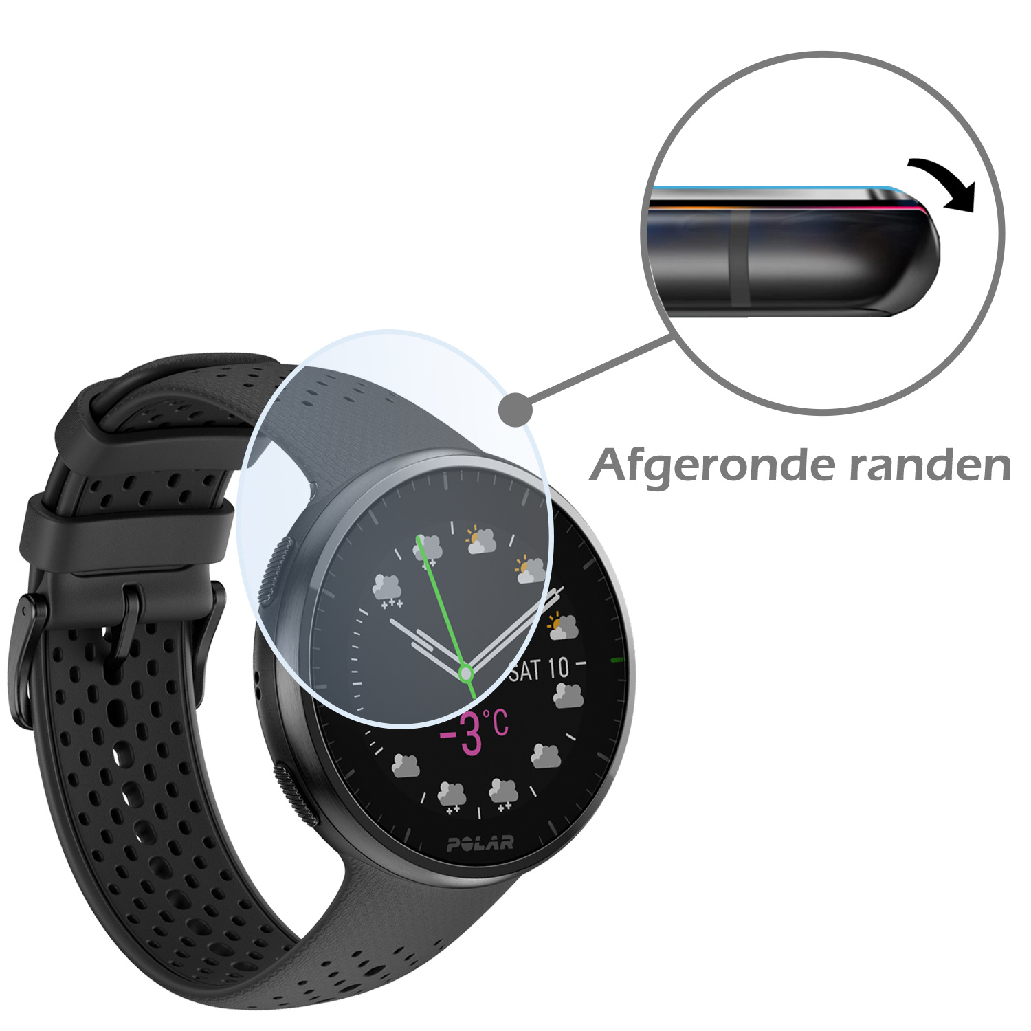 Nomfy Screenprotector Geschikt voor Polar Pacer Pro Screenprotector Bescherm Glas - Screen Protector Geschikt voor Polar Pacer Pro Screenprotector Tempered Glass - 2 PACK