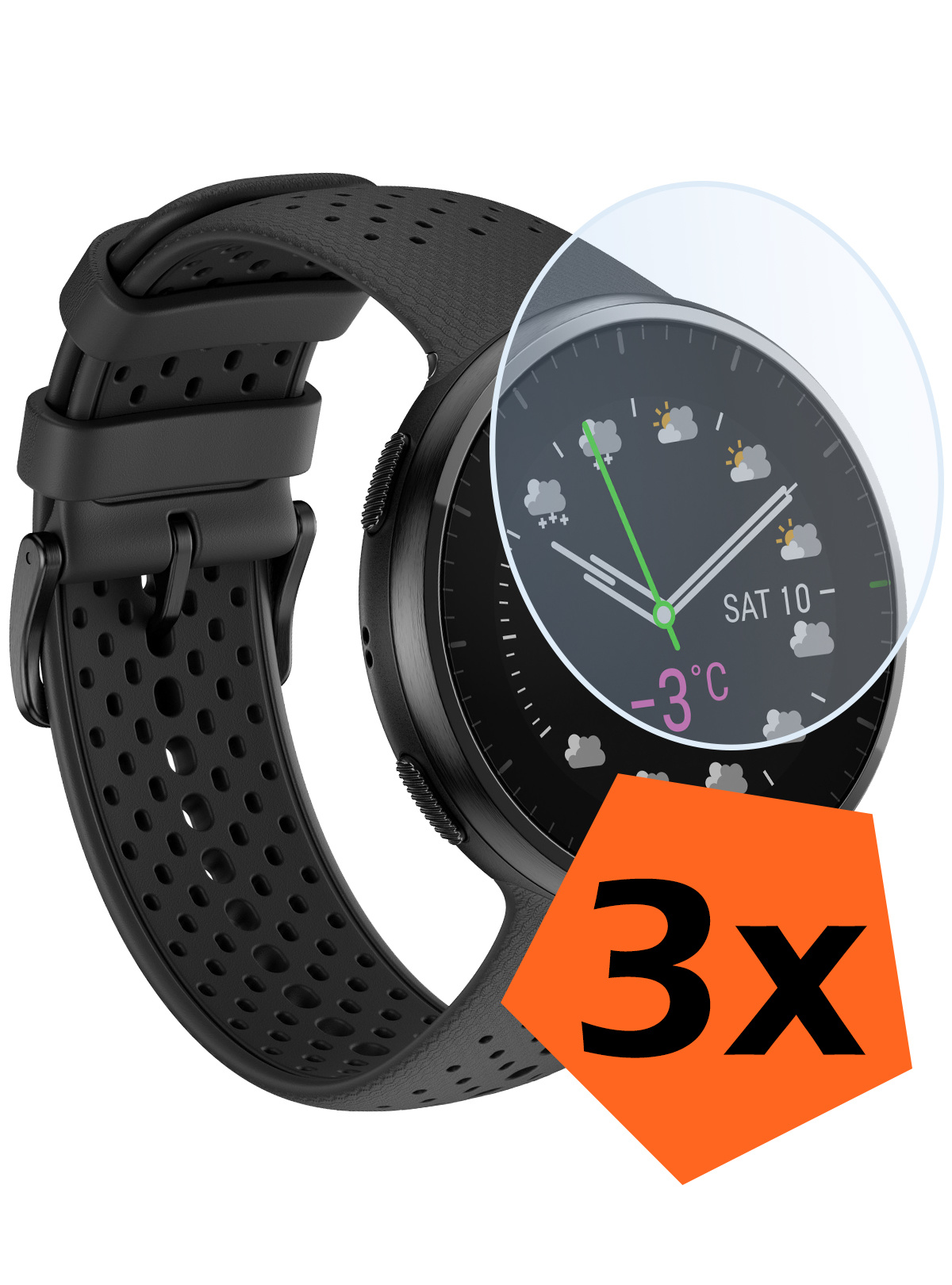 Nomfy Screenprotector Geschikt voor Polar Pacer Pro Screenprotector Bescherm Glas - Screen Protector Geschikt voor Polar Pacer Pro Screenprotector Tempered Glass - 3 PACK