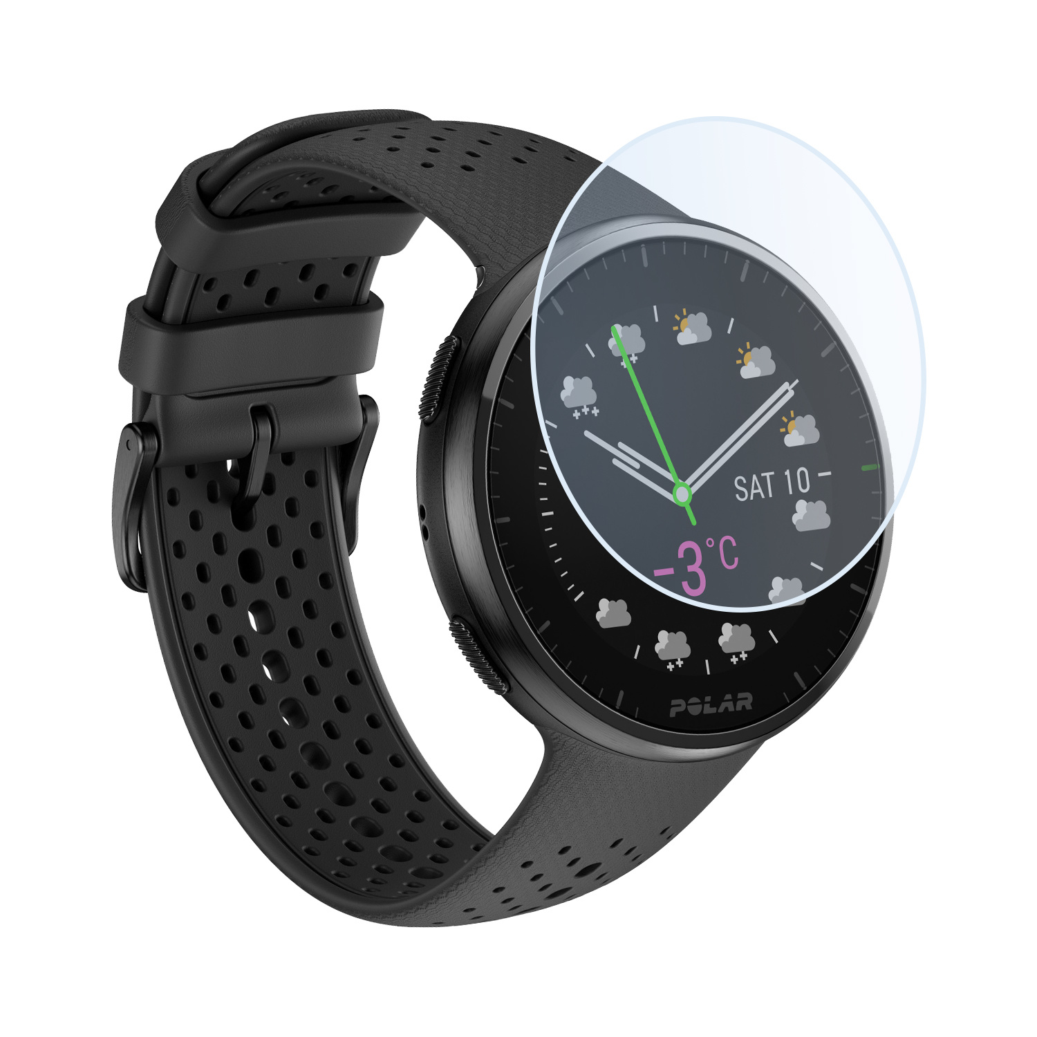 Nomfy Screenprotector Geschikt voor Polar Pacer Pro Screenprotector Bescherm Glas - Screen Protector Geschikt voor Polar Pacer Pro Screenprotector Tempered Glass - 3 PACK