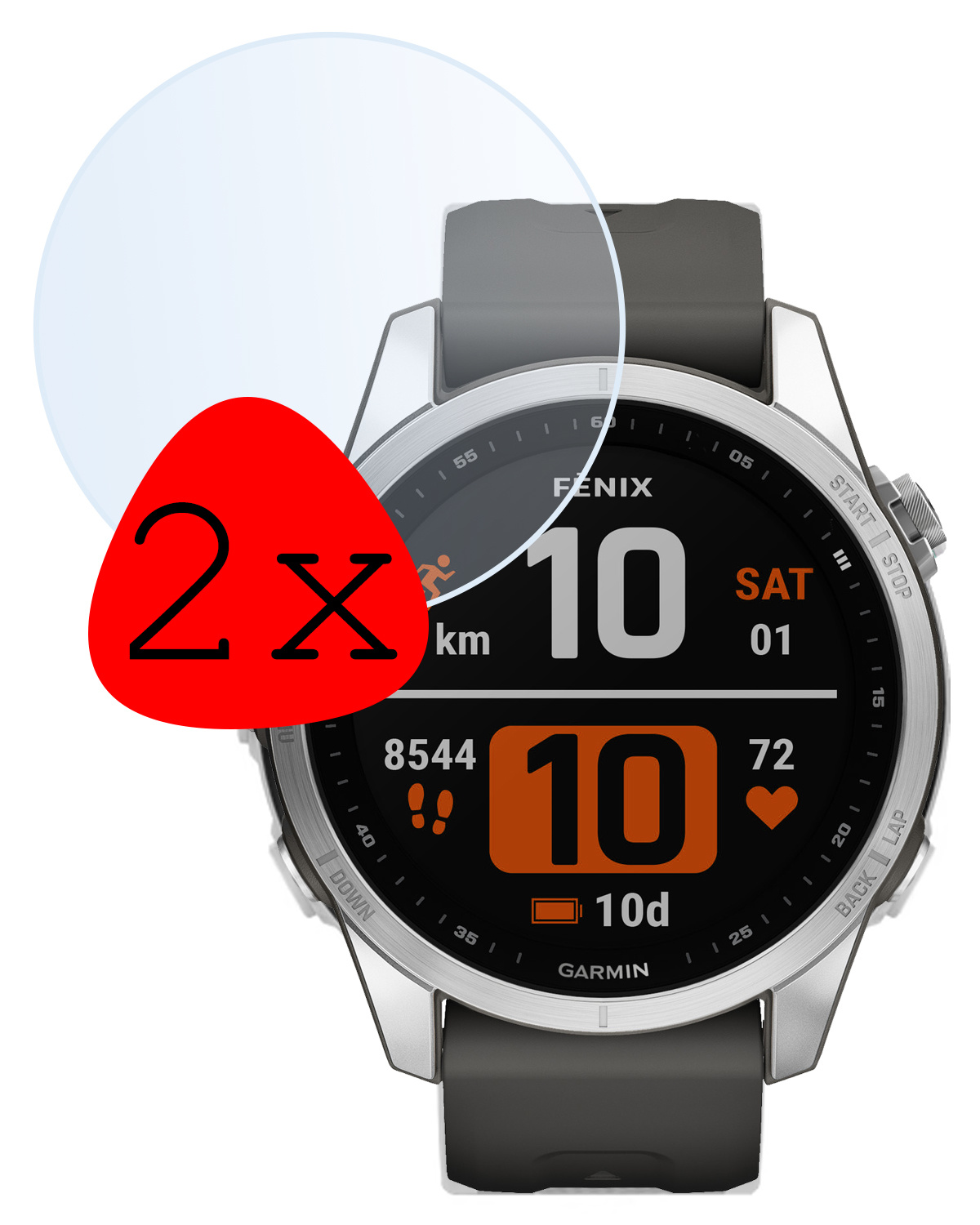 BASEY. Screenprotector Geschikt voor Garmin Fenix 7S Screenprotector Tempered Glass Beschermglas - Screenprotector Geschikt voor Garmin Fenix 7S Screen Protector - 2 Stuks