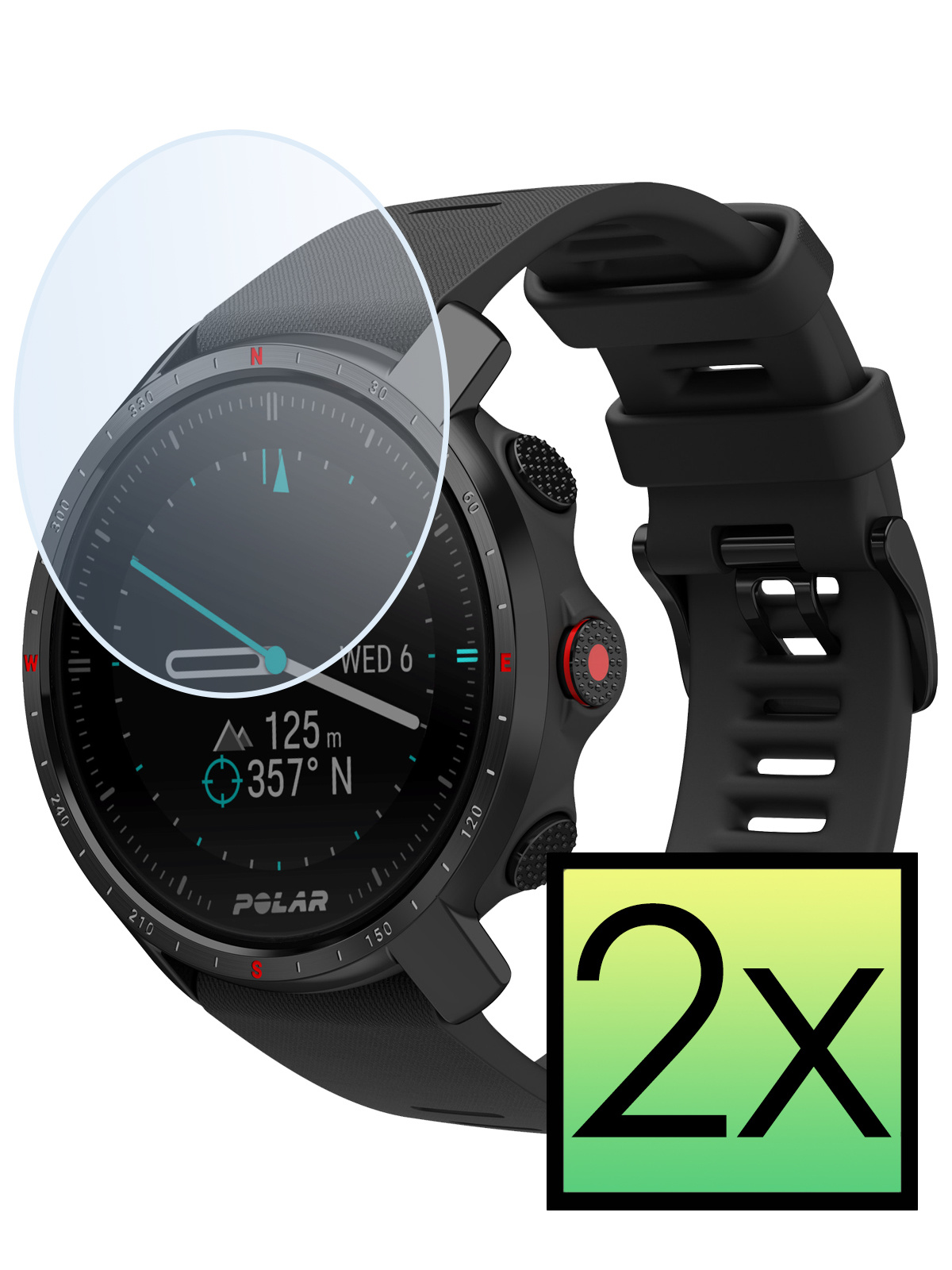NoXx Screenprotector Geschikt voor Polar Grit X Pro Screenprotector Tempered Glass Gehard Glas - 2x