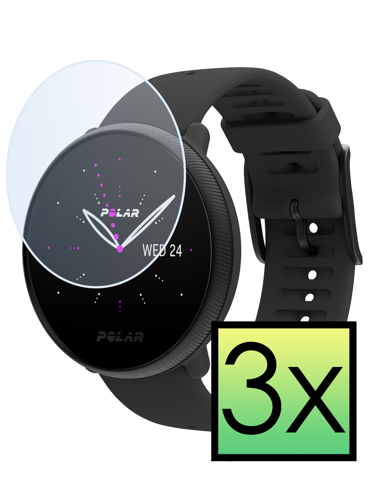 NoXx Screenprotector Geschikt voor Polar Ignite 2 Screenprotector Tempered Glass Gehard Glas - 3x