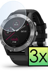 NoXx Screenprotector Geschikt voor Garmin Fenix 6 Screenprotector Tempered Glass Gehard Glas - 3x