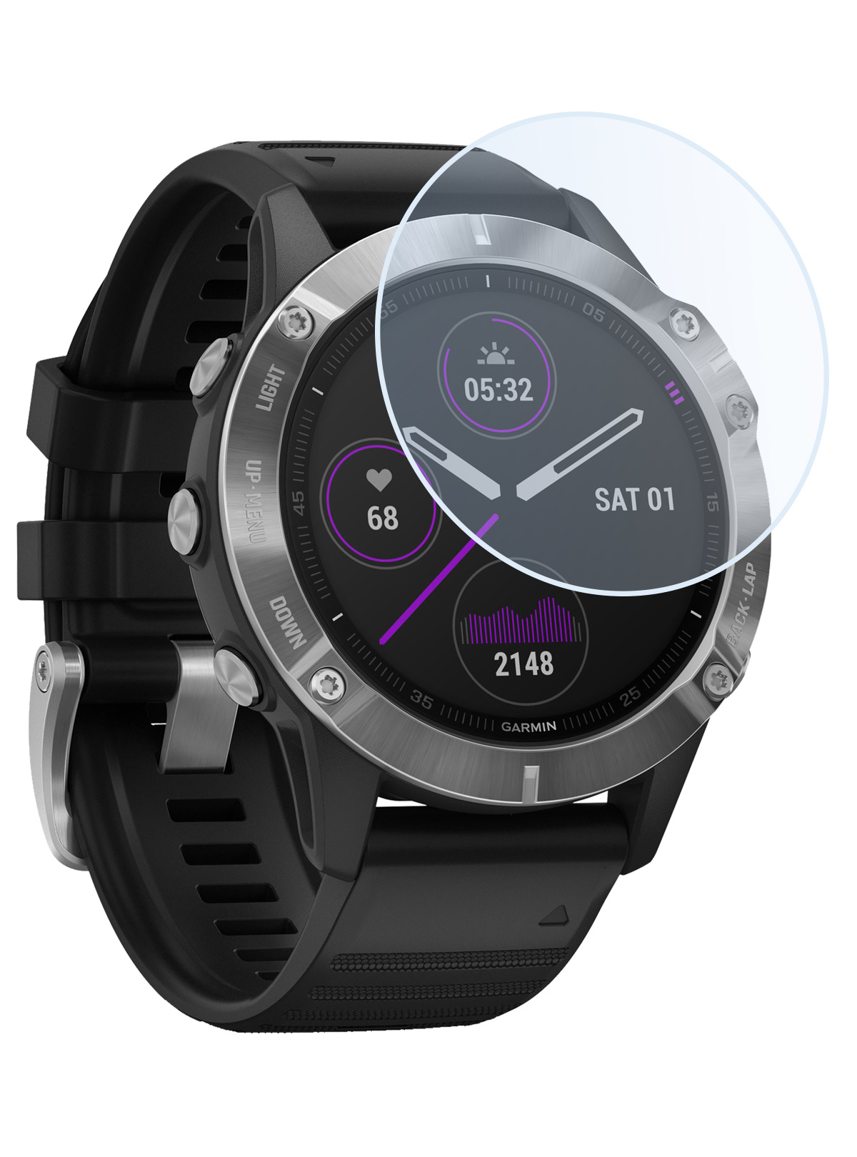 Nomfy Screenprotector Geschikt voor Garmin Fenix 6 Screenprotector Bescherm Glas - Screen Protector Geschikt voor Garmin Fenix 6 Screenprotector Tempered Glass