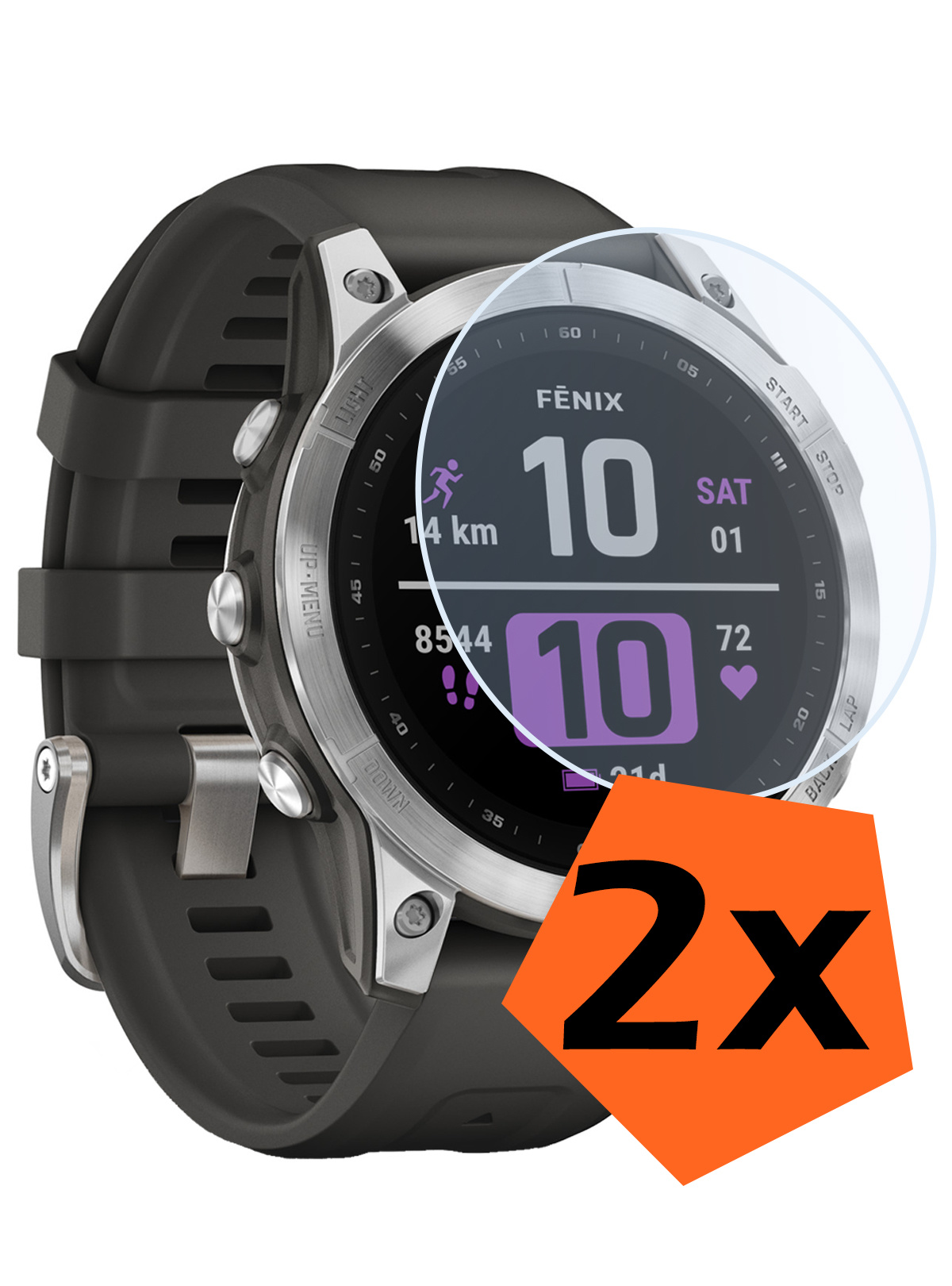 Nomfy Screenprotector Geschikt voor Garmin Fenix 7X Screenprotector Bescherm Glas - Screen Protector Geschikt voor Garmin Fenix 7X Screenprotector Tempered Glass - 2 PACK