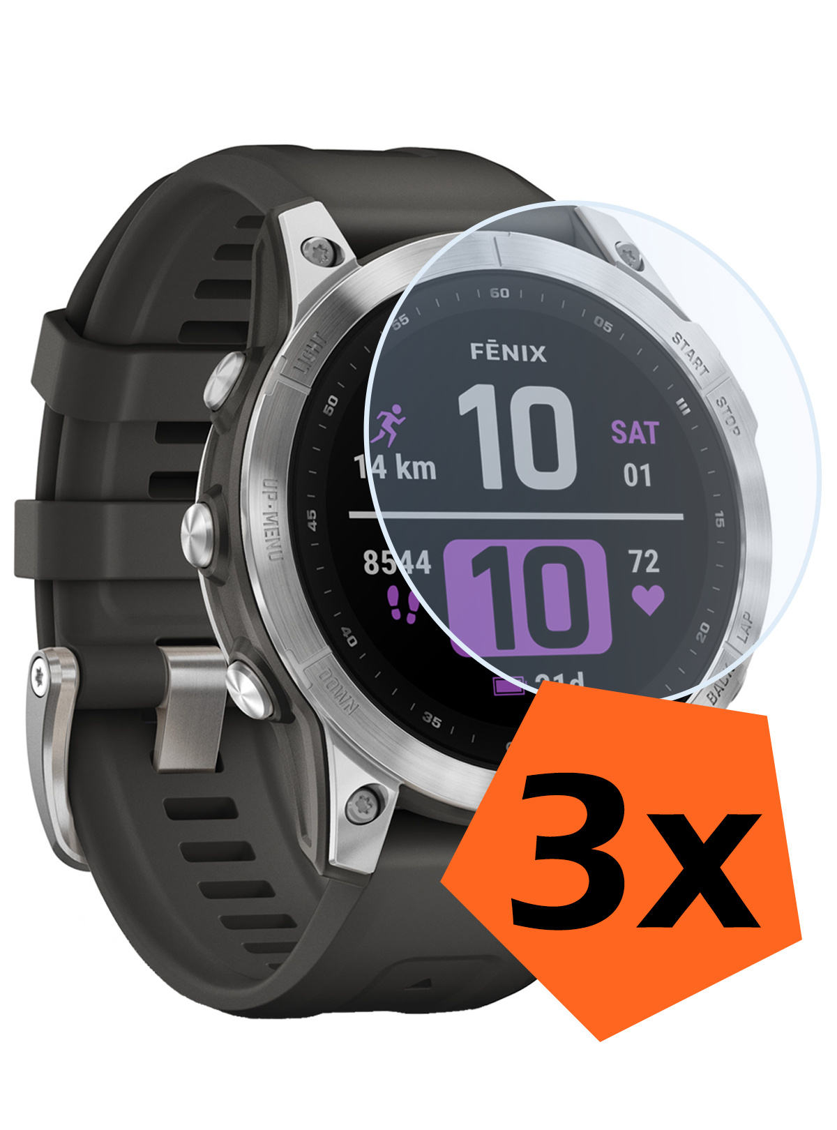 Nomfy Screenprotector Geschikt voor Garmin Fenix 7 Screenprotector Bescherm Glas - Screen Protector Geschikt voor Garmin Fenix 7 Screenprotector Tempered Glass - 3 PACK