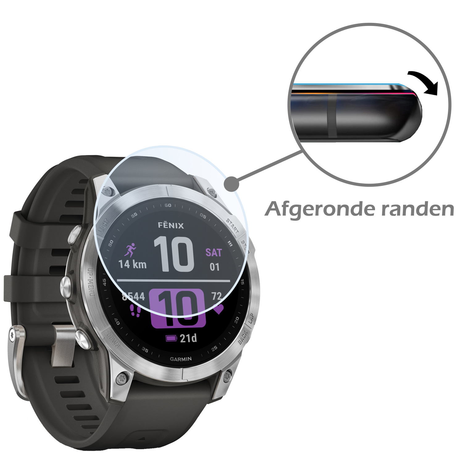 Nomfy Screenprotector Geschikt voor Garmin Fenix 7 Screenprotector Bescherm Glas - Screen Protector Geschikt voor Garmin Fenix 7 Screenprotector Tempered Glass