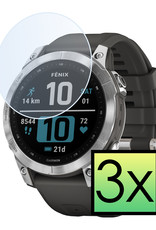 NoXx Screenprotector Geschikt voor Garmin Fenix 7 Screenprotector Tempered Glass Gehard Glas - 3x