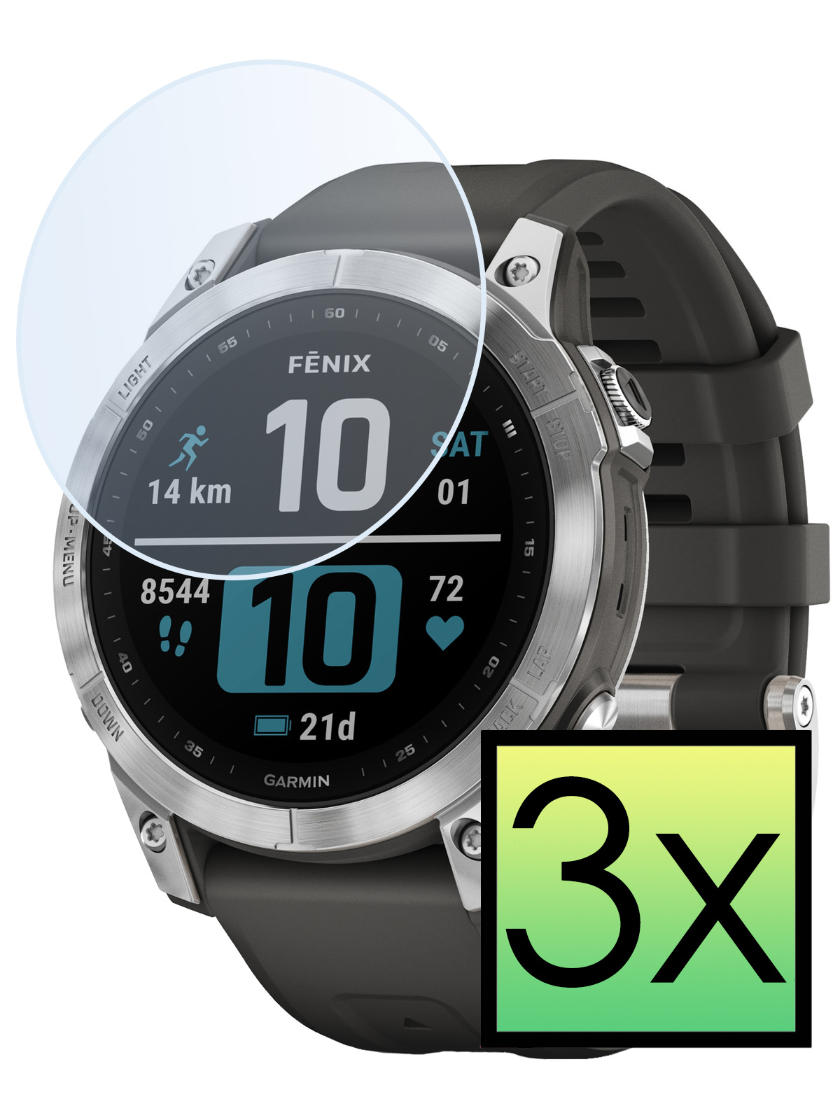 NoXx Screenprotector Geschikt voor Garmin Fenix 7 Screenprotector Tempered Glass Gehard Glas - 3x