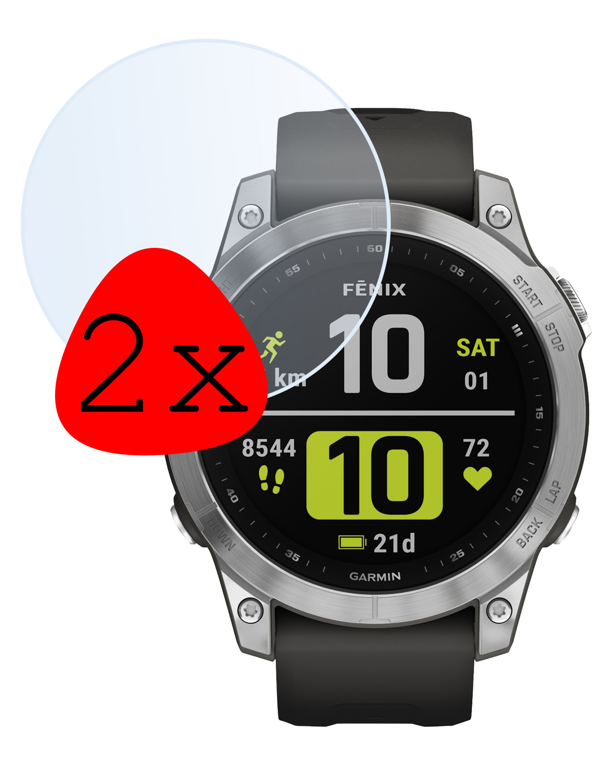 BASEY. Screenprotector Geschikt voor Garmin Fenix 7 Screenprotector Tempered Glass Beschermglas - Screenprotector Geschikt voor Garmin Fenix 7 Screen Protector - 2 Stuks