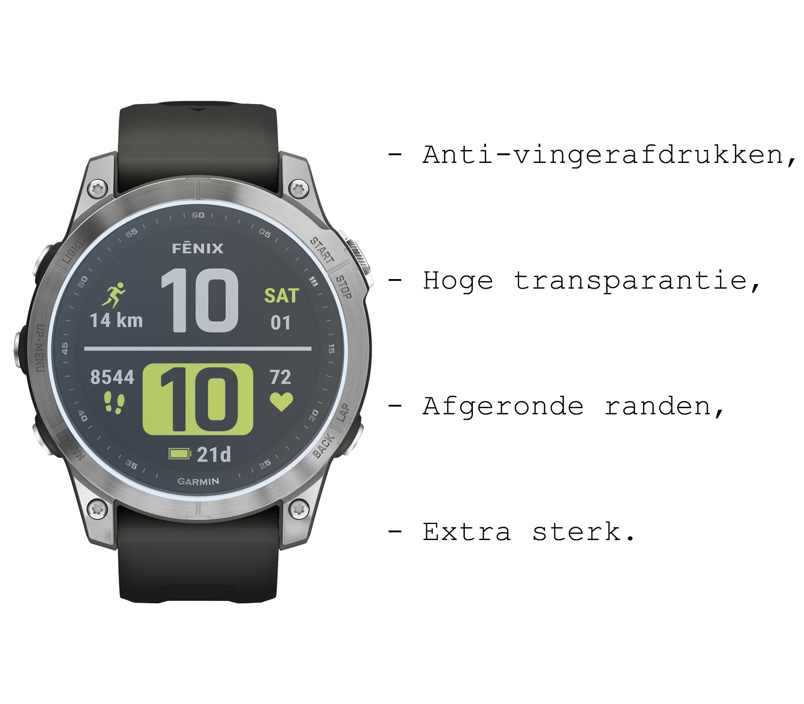 BASEY. Screenprotector Geschikt voor Garmin Fenix 7 Screenprotector Tempered Glass Beschermglas - Screenprotector Geschikt voor Garmin Fenix 7 Screen Protector - 2 Stuks