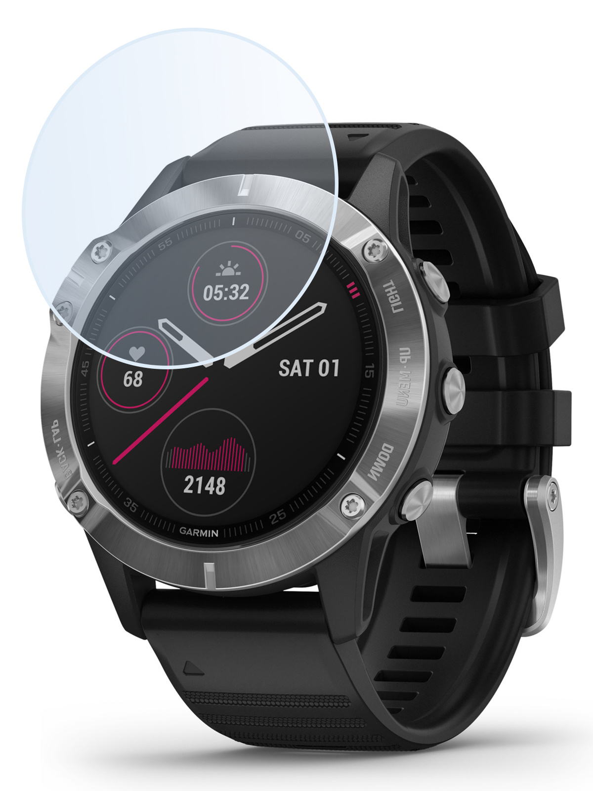 NoXx Screenprotector Geschikt voor Garmin Fenix 6s Screenprotector Tempered Glass Gehard Glas