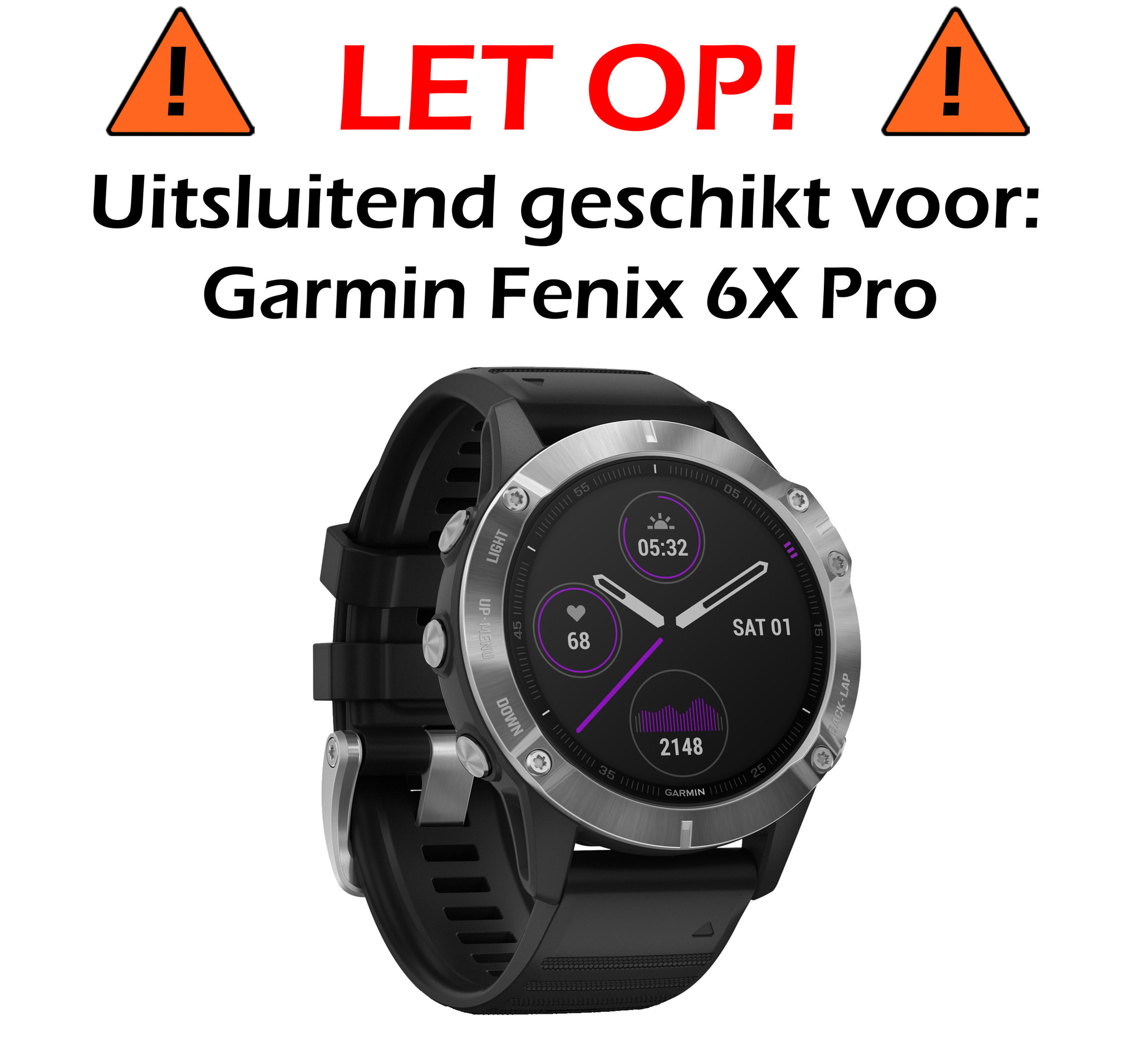 Nomfy Screenprotector Geschikt voor Garmin Fenix 6x Pro Screenprotector Bescherm Glas - Screen Protector Geschikt voor Garmin Fenix 6x Pro Screenprotector Tempered Glass - 3 PACK