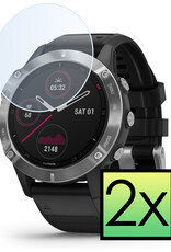 NoXx Screenprotector Geschikt voor Garmin Fenix 6x Pro Screenprotector Tempered Glass Gehard Glas - 2x