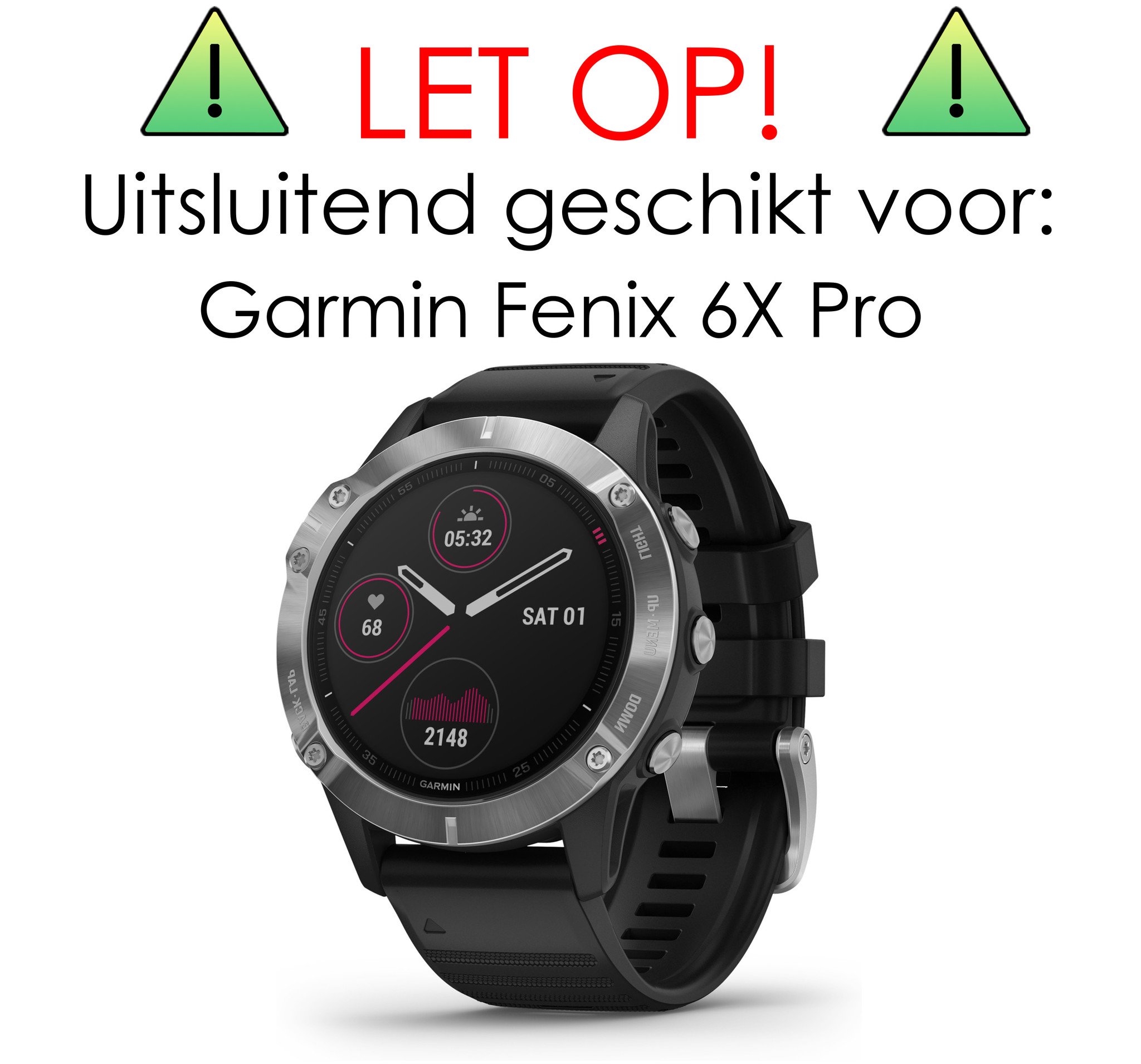 NoXx Screenprotector Geschikt voor Garmin Fenix 6x Pro Screenprotector Tempered Glass Gehard Glas - 2x