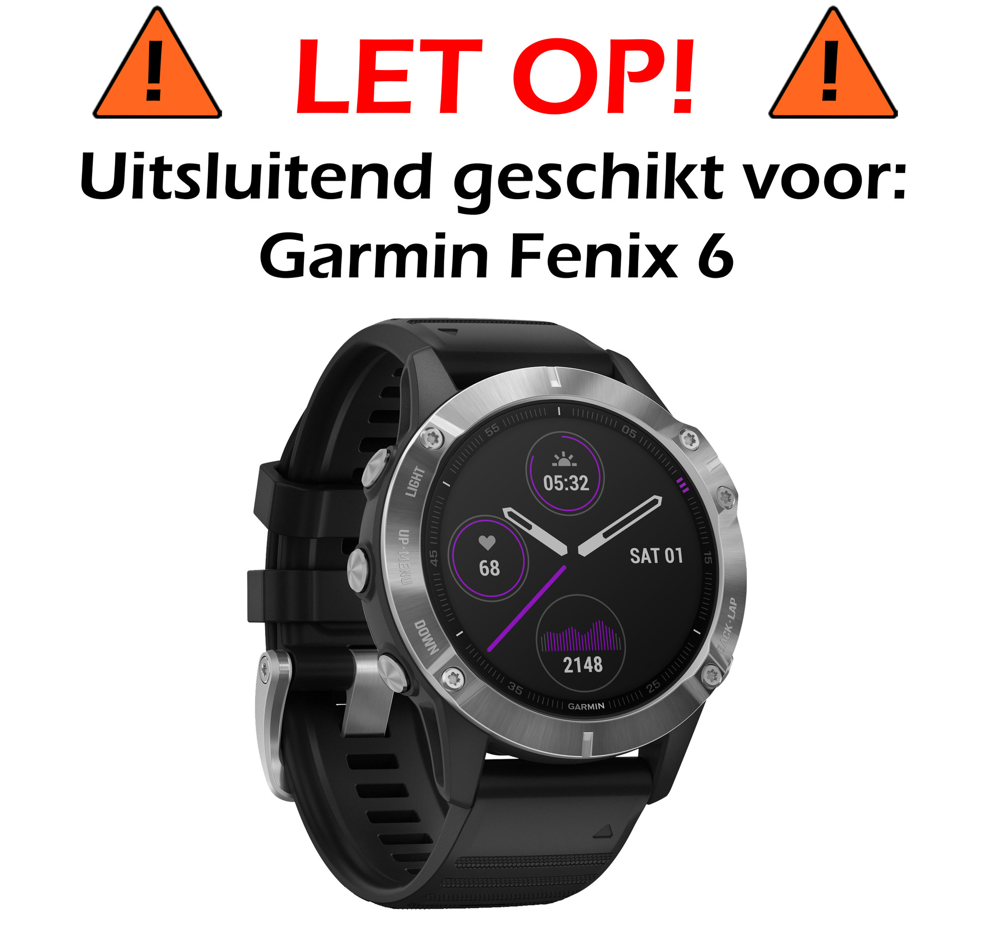 Nomfy Screenprotector Geschikt voor Garmin Fenix 6s Screenprotector Bescherm Glas - Screen Protector Geschikt voor Garmin Fenix 6s Screenprotector Tempered Glass - 3 PACK